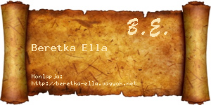 Beretka Ella névjegykártya